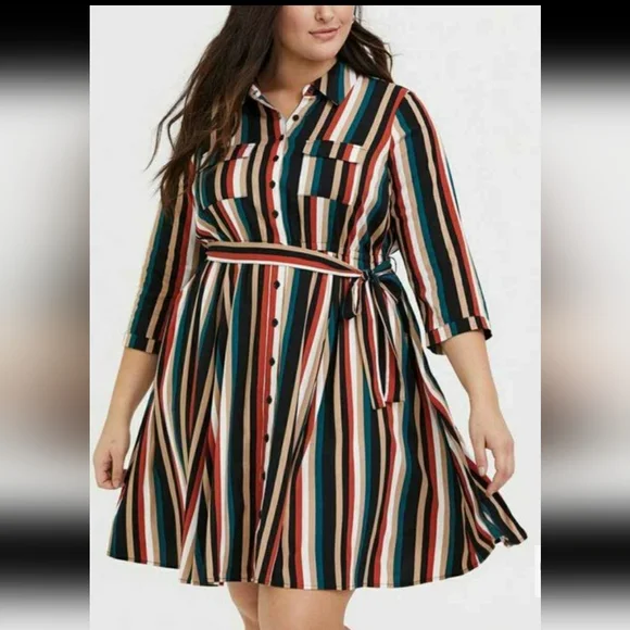 Plus Size 4X TORRID dress Striped Pretty! - Picture 1 of 4